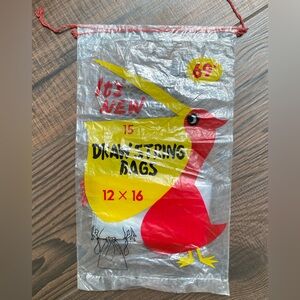 Vintage Plastic Drawstring Bags